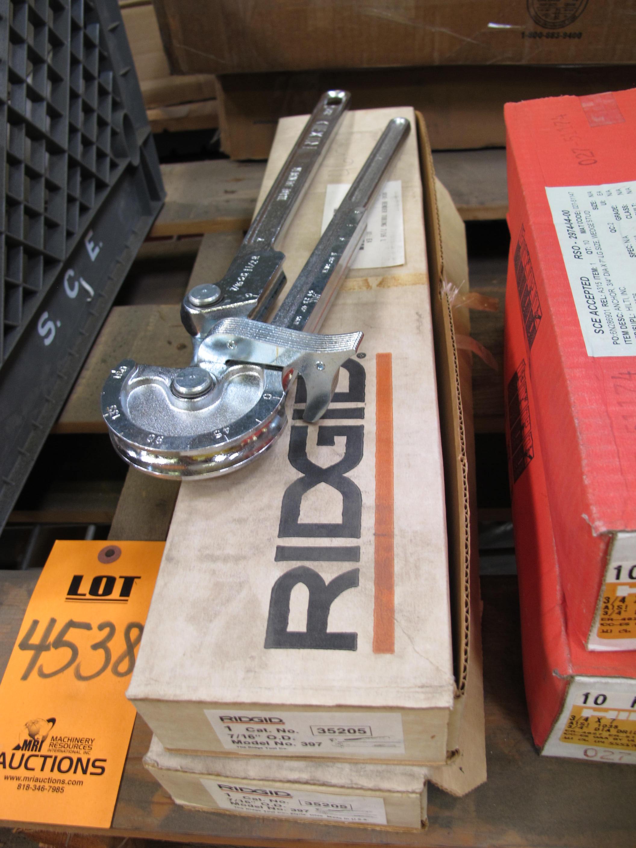 LOT TO INCLUDE: (2) RIDGID TUBING BENDERS, MODE# 397, (3) HILTI ANCHOR BOLTS, 3/4" DIA 7"LEN, (1) TOOL,INSULATION STRIPPER,AERIAL TREE WIRE/SPACER CABLE AND MID-SPAN TYPE KIND,5, 15, 25, 35 KV TREE WIRE AND SPACER CABLE SIZE INSULATION STRIPPER - AERIAL TREE WIRE/SPACER CABLE END AND MID-SPAN STRIPPER ON 5 KV, 15KV, 25KV, 35 KV TREE WIRE AND SPACER CABLE, MISC, TUBING AND COUPLINGS. LOADING & HANDLING FEE $15-4538